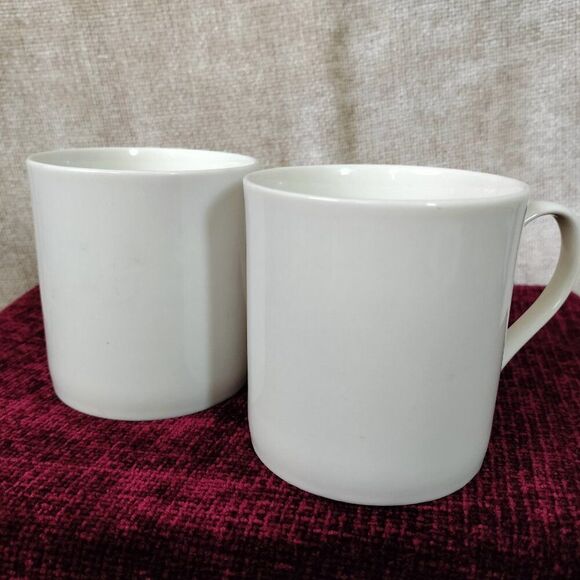 Set of 2 Pier 1 Imports White Porcelain Coffee Mugs New Essential Classic - Picture 3 of 6